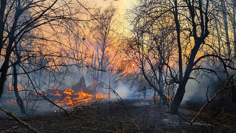 The Ukrainian Fire Brigade Has Halved the Burning Area in the Chernobyl Area