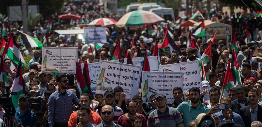 Thousands of Palestinians Demonstrate Against Annexation